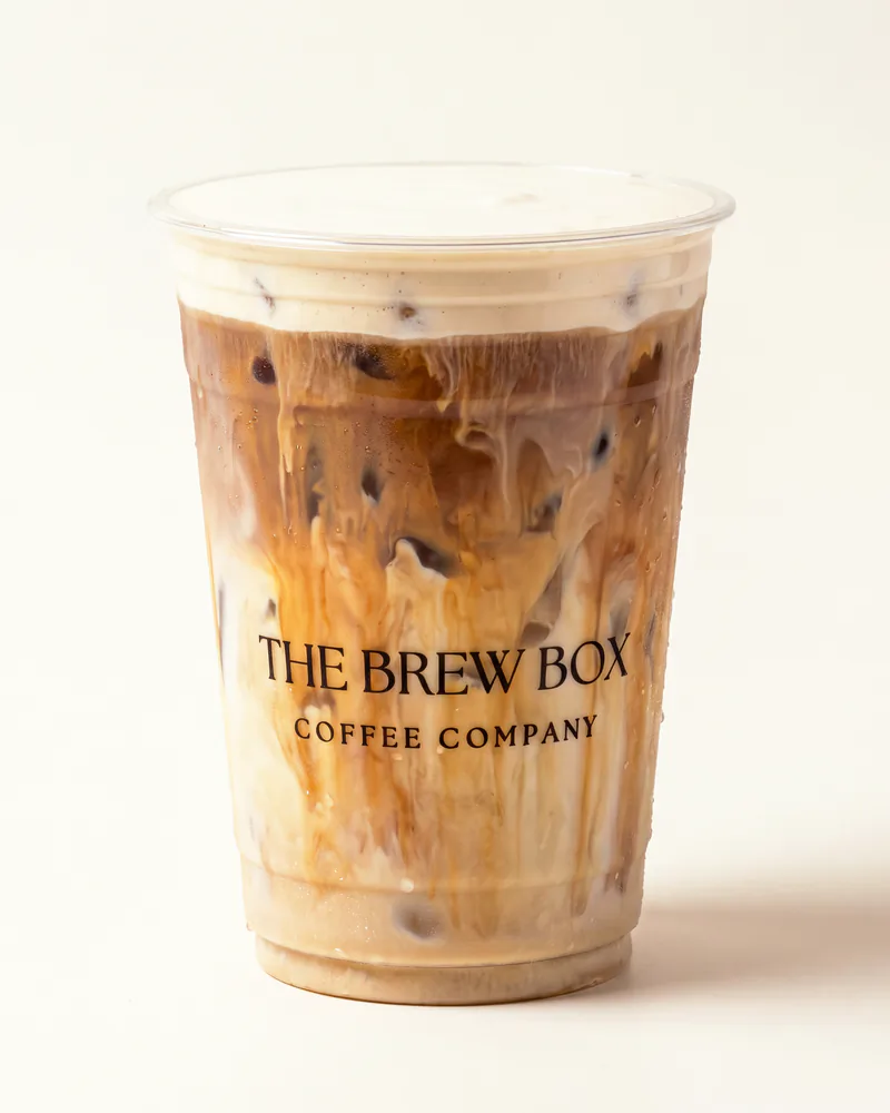 Brew Box OG iced shaken espresso with oat milk and vanilla sweet cream cold foam