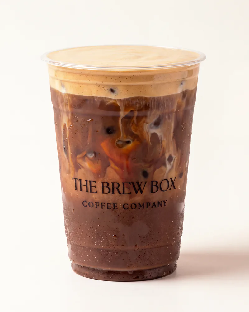 Brew Box Mocha Dream iced espresso with salted caramel cold foam